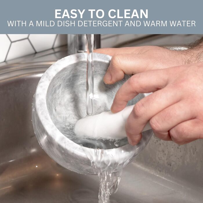 Набір для розмелювання Homiu: ступка та товкачок з натурального граніту, преміум-якість, великий діаметр 15.5 см