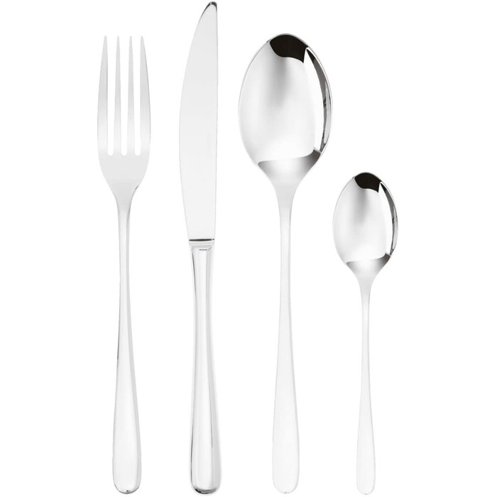 Sambonet Taste 52553-G2 - Stainless Steel 18/10 Tableware Set, for 12 people, 48 pieces: 12 forks, 12 spoons, 12 knives, 12 teaspoons, dishwasher safe