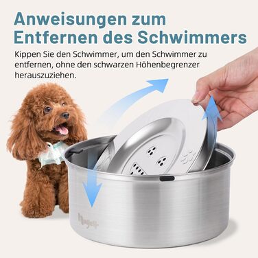 Нержавійна миска для води для собак без облизування, 1л, анти-облизування, неслизька, з захистом від протікання, для маленьких та середніх собак