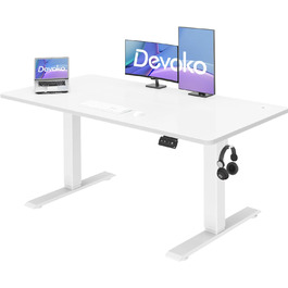 Електричний стіл Devoko, регульована висота, 120 x 60 см, білий, з функцією пам'яті