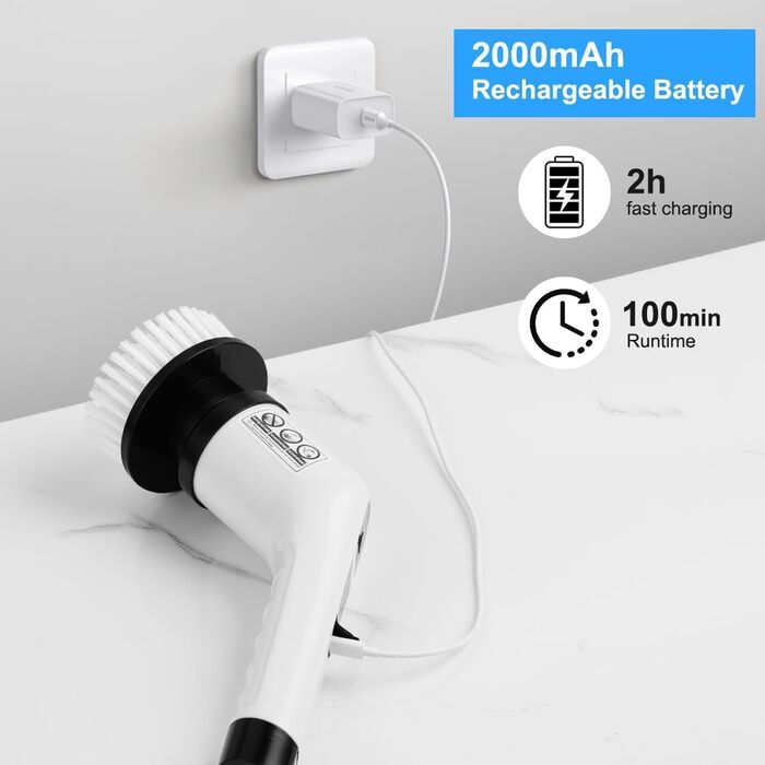 Електричний дріб для миття з 8 насадок, бездротовий дріб для душу, регульована ручка для ванної, кухні
