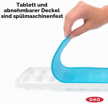 Силіконова форма для льоду OXO Good Grips з кришкою, герметична, для маленьких закруглених кубиків