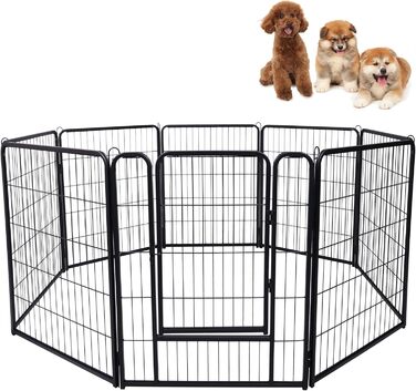 Набір вольєрів для собак Subtlety з дверима та ґрунтовими анкерами: портативний вольєр для цуценят та собак, для саду та кемпінгу (8 шт.)