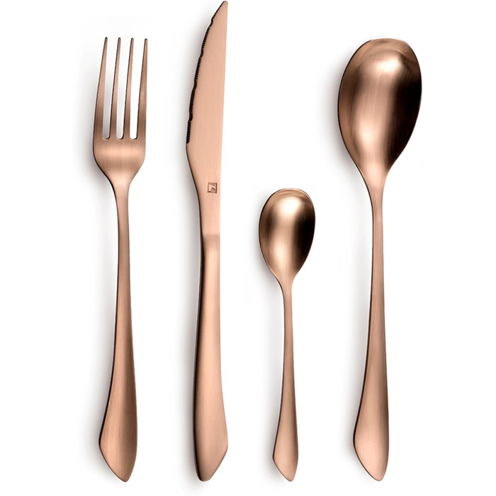 Набір столових приборів Amefa INSTINCT 16 предметів для 4 осіб, нержавіюча сталь 18/0, мідний колір, PVD покриття, вінтажний стиль