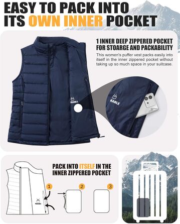 Жіноча степна жилетка Outdoor Ventures: тепла, для туризму та велоспорту, з капюшоном, темно-синя, розмір S