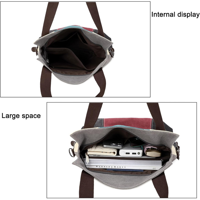 Сумка жіноча Canvas через плече Hobo великої місткості, повсякденна, для школи/шопінгу, ретро стиль (Червона)