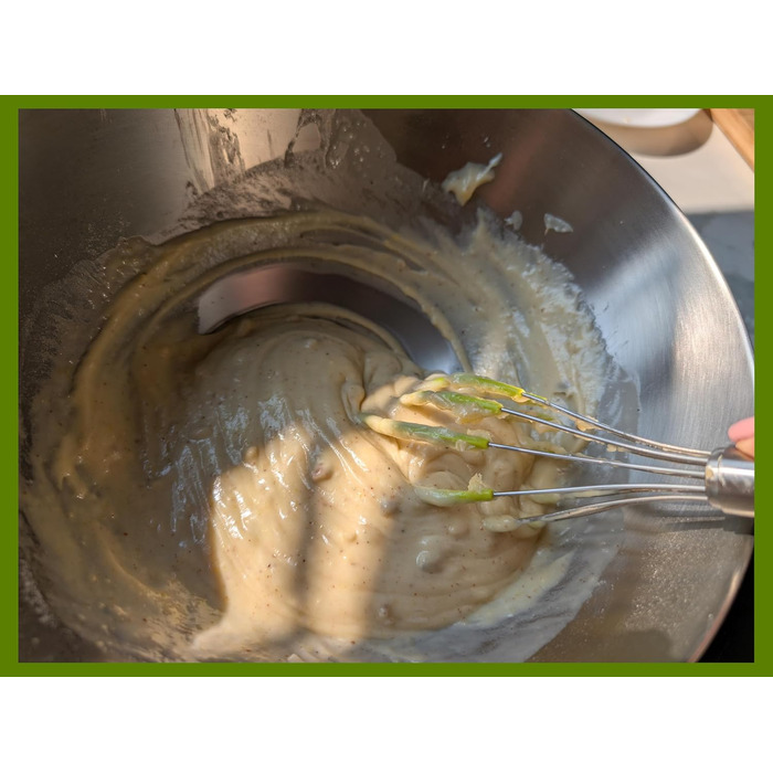 Силіконовий вінчик для збивання з лопатками, нержавіюча сталь 18/10, з антипригарним покриттям, безпечний для сковороди, ергономічна ручка, ідеальний для змішування, збивання та перемішування, 27,9 см (зелений)