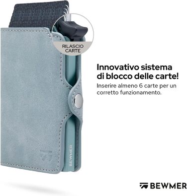 Гаманець BEWMER RFID захисту з застібкою на блискавці, Slim картхолдер для жінок та чоловіків, шкіряний тримач для посвідчення та грошей з карбоновим затискачем (Чорний/Червоний)