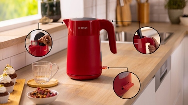 Електричний чайник Bosch MyMoment 1.7л TWK2M164, бездротовий, червоний