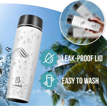 Термокружка Tavialo 460мл, пудрово-рожевий колір, нержавіюча сталь, з ізоляцією, для напоїв