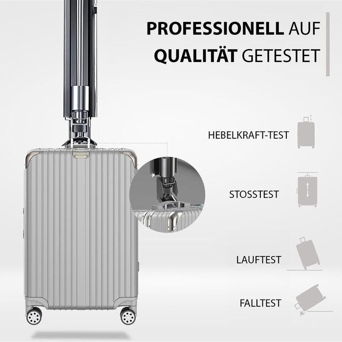 Набір валіз Voyagoux 2 шт. - 39L та 113L, жорсткі валізи, TSA-замок, ABS, 4 колеса 360°, міцні та легкі, рожеве золото (42L, срібло)