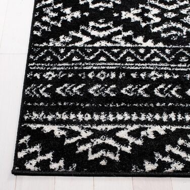 Килим SAFAVIEH Boho Tulum для вітальні, їдальні, спальні - короткий ворс, 183 x 274 см, чорний та слонова кістка