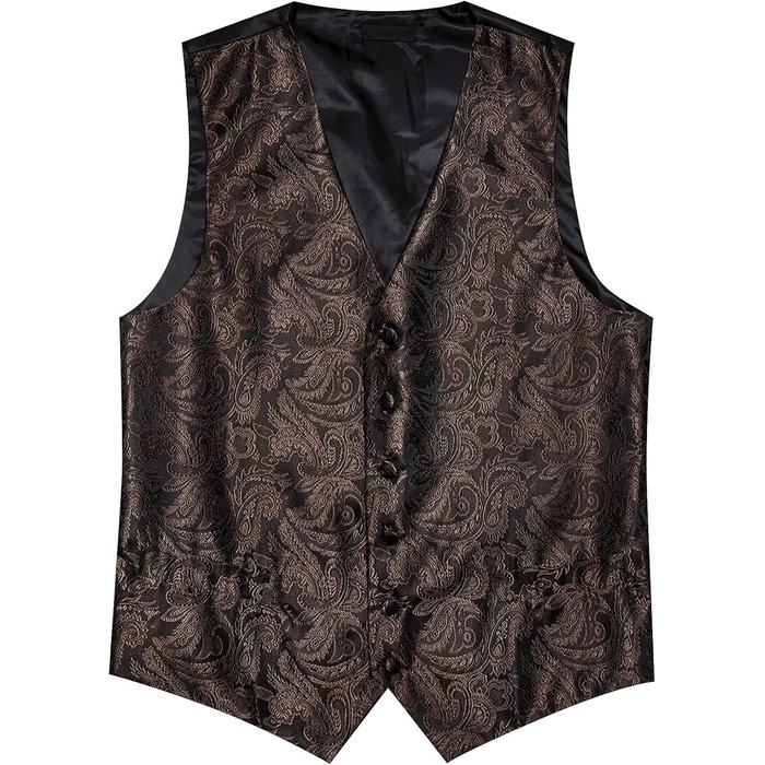 Костюмний комплект Barry.Wang: костюм-трійка (жакет, краватка, нагрудна хустка), краватка, метелик, затискач для краватки, запонки, голкозачіп, для весілля, чорний/коричневий, розмір S