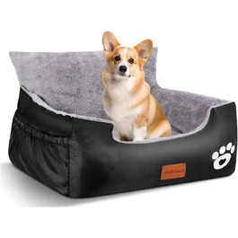 Автомобільне ліжко для собак, 70x60x45 см, з 2 регульованими страхувальними ремінцями, для маленьких собак, знімний та пральний чохол, 2 кишені для зберігання