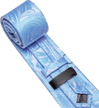 Комплект краваток для чоловіків Barry.Wang: краватка, краваткова кліпса, нагрудна хустинка, запонки, для вечірок, весілля та ділових зустрічей (дитячий блакитний)