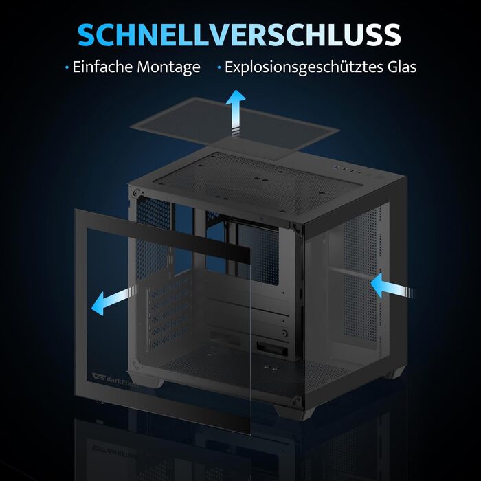 darkFlash C275P: ITX корпус для ПК з 3 RGB вентиляторами, міні-ПК, підтримка AIO 240 мм (білий/чорний)