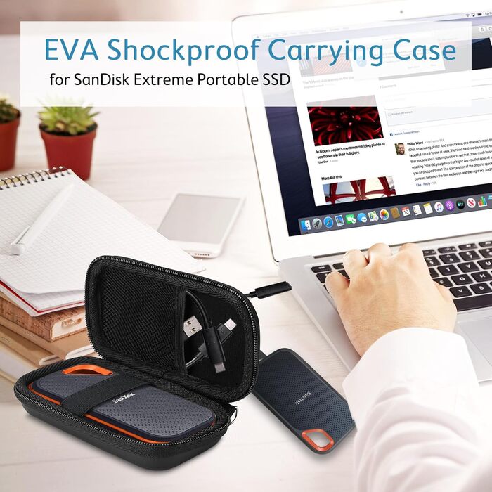 Чохол для SSD дисків ProCase: SanDisk Extreme PRO, Extreme Portable, Crucial X8 - чорний