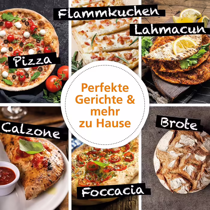 PIMOTTI Pizza Stone 2.5cm Pizza Stone for Oven, Baking Stone made of Schamotte, Rectangular Pizza Stone for Oven, Pizza Stone Plate for Oven, Pizza Stone Grill, Pizza Stone Gas Grill