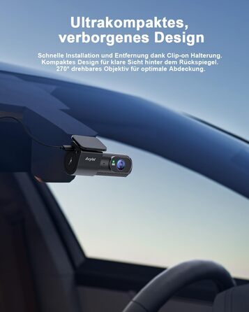 Відеореєстратор Avylet 4K+1080P з двома камерами (передня та задня), Wi-Fi, GPS, IPS дисплеєм, паркувальною функцією, Super Night Vision, WDR, 170° кутом огляду, G-сенсором, підтримка карт пам'яті до 256GB