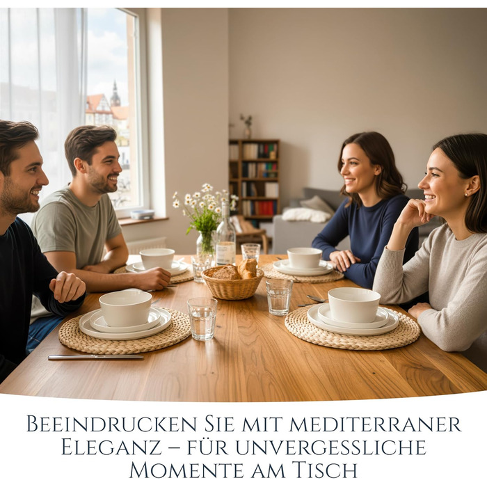 Набір посуду з порцеляни Pure Living на 12 осіб, 36 предметів, білий, Crystal, TESTSIEGER