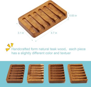 Дерев'яна мильниця з тику (HTB) з водоспадним дизайном для ванної, кухні та туалету, 1 шт.