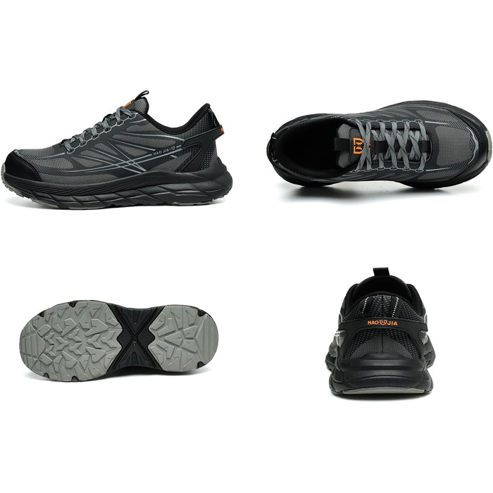 Черевики робочі чоловічі/жіночі, захисні черевики зі сталевим підноском, легкі, дихаючі, розмір EU 37-46, сірий, 44 EU