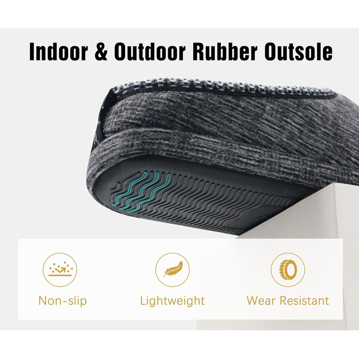 Чоловічі тапочки COFACE з м'якою піною Memory Foam - зручні домашні капці для дому та вулиці (Чорний, 44 EU)