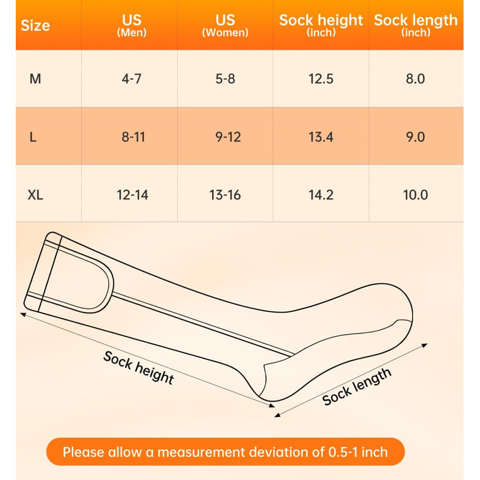 Обогревні шкарпетки з мериносової вовни Freehill для чоловіків та жінок, USB-зарядка, чорні