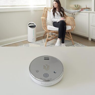 Leitz TruSens Ультразвуковий зволожувач повітря N-300, 45 м², з контролем вологості, для офісу, спальні та дитячої кімнати, 8 л, білий/сріблястий