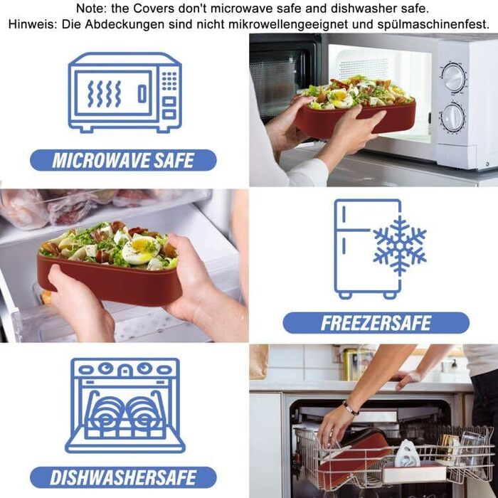 Ланчбокс Brotdose на 3 секції, 2200 мл, з посудом, без BPA, для дорослих, мікрохвильова піч, бежевий