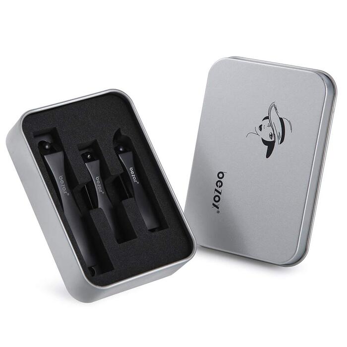 Набір кусачок для нігтів BEZOX (3 шт.) з нержавіючої сталі для товстих нігтів. Кусачки, ножиці для нігтів. Гострий та гладкий зріз. Підходить для нігтів на руках та ногах (прямі/вигнуті/скошені леза). Чорний колір