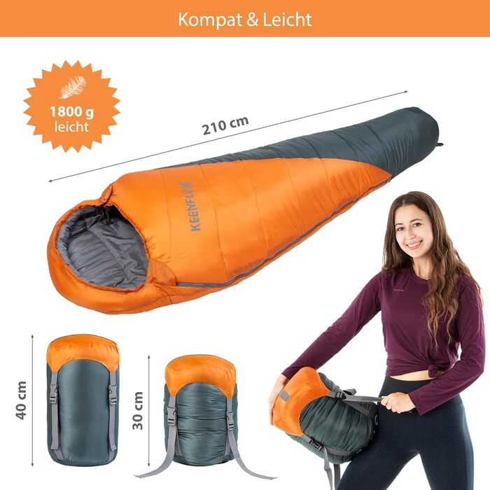 Сплячий мішок Outdoor 3 сезони -12.0°C (Оранжевий)