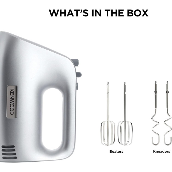 Міксер ручний Kenwood QuickMix Go HMP40.000GY (350W, срібний) з набором аксесуарів
