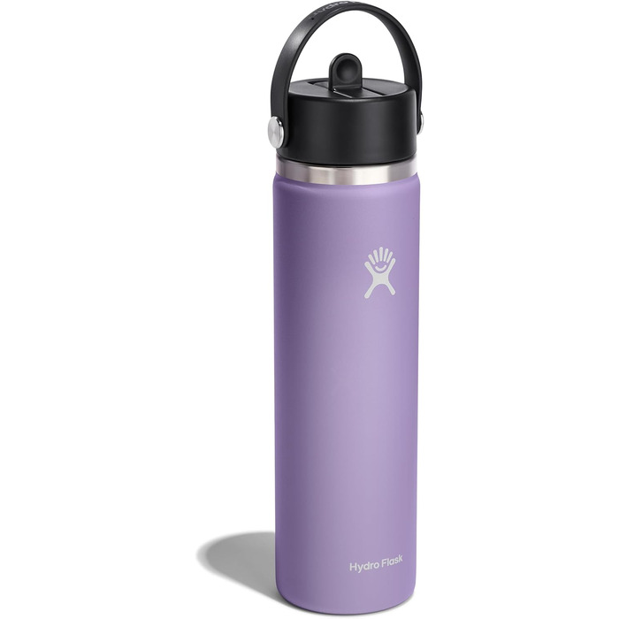 HYDRO FLASK - Water Bottle 1180ml (40oz) - Insulated Stainless Steel Water Bottle - Sports Bottle with Leak-Proof Flex Cap Lid & Strap - Dishwasher-Safe Thermos Bottle - Wide Mouth Opening - (Moonshadow Purple, 24 Oz)