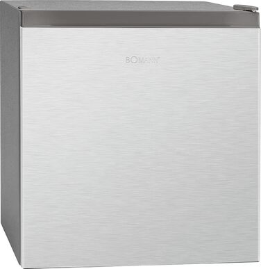 Міні-холодильник Bomann 45L з морозильною камерою, тиха кухонна/офісна/кампінгова/геймерська кухонна коробка, дверцята з можливістю зміни розташування - міні-холодильник, холодильник для напоїв, мінібар KB 7245 inox срібний