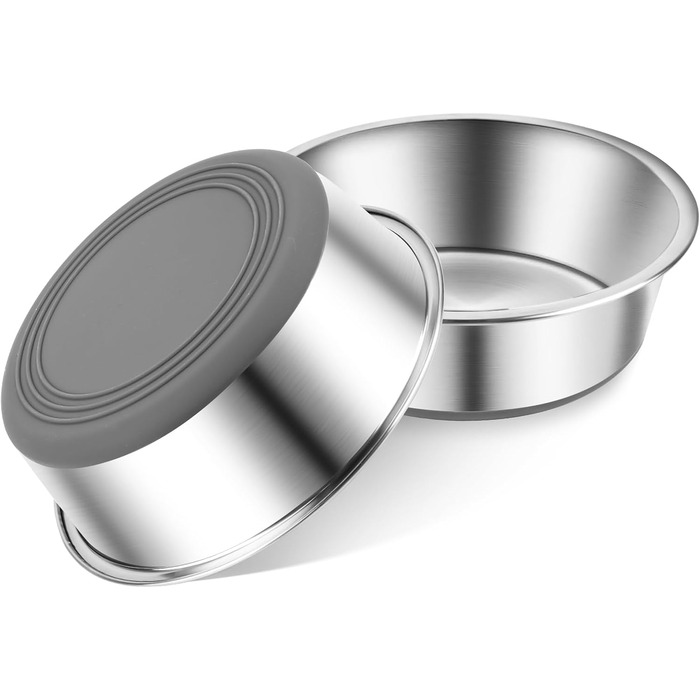 Набори мисок для собак та котів з нержавіючої сталі | Антиковзний силіконовий дно | Різні розміри | 2700 мл