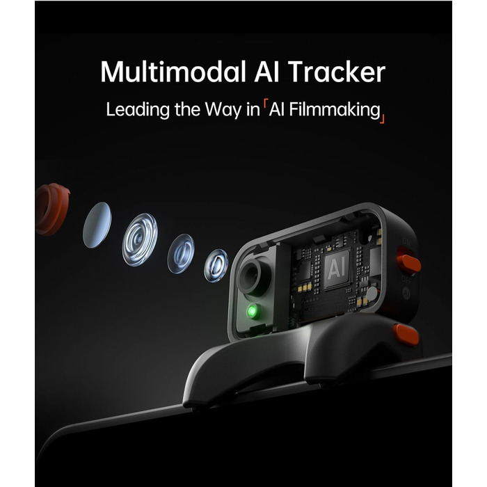 Стабілізатор Hohem iSteady V3 Ultra для смартфона: AI-трекінг, керування жестами, від'ємна рукоятка, екран 2.2'' та штатив, чорний