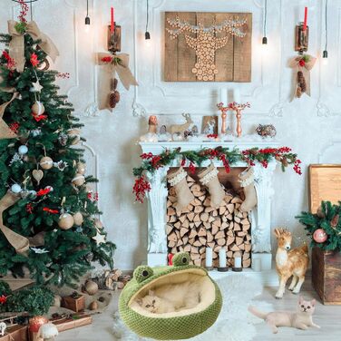 Килимок для котів, лежанка для тварин, корзина для кошенят, м'яка кругла лежанка у формі подушки, теплий та зручний, з антиковзною основою, для котів та маленьких цуценят (S-40CM, південний)