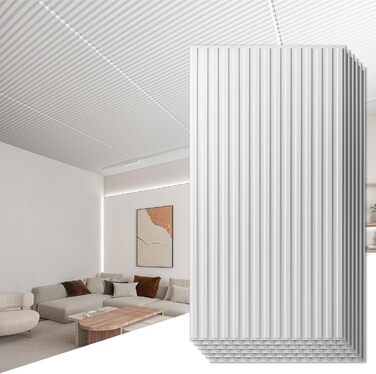 3D панелі для стін Art3d: рельєфні пластикові панелі PVC, 12 шт., 50x50 см, 3 м²
