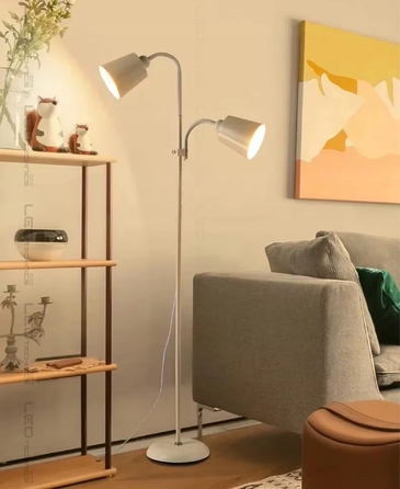 Підлогова LED-лампа Technics, регульована, 170 см, цоколь E27, 20 Вт, білий/коричневий