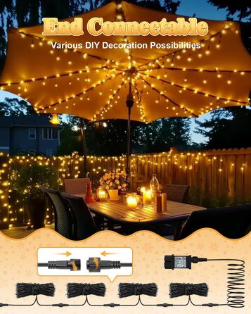 Гірлянда Halloween на 300 LED з таймером та 8 режимами освітлення, 30 метрів, тепле світло, для декорування приміщень та вулиці