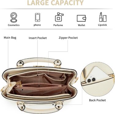 Сумка жіноча Miss Lulu середнього розміру через плече з рельєфним малюнком лічі, бежева (1-3) - для роботи, відпочинку, повсякденного використання