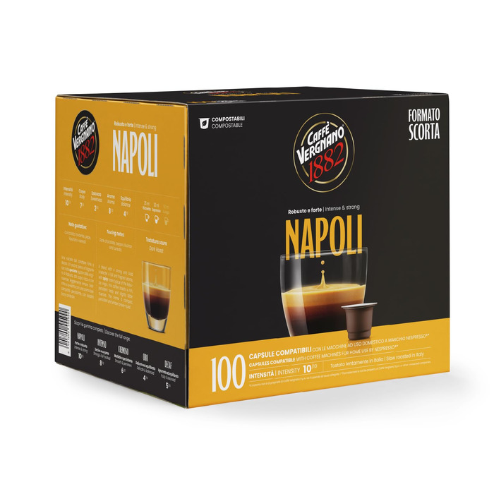 Кавові капсули Caffè Vergnano 1882 Napoli, сумісні з Nespresso, 100 шт