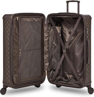 Чемодан Lazarotti Palermo: середній, 49 x 29 x 66 см, гібридний матеріал, TSA-замок, захист кутів, 4 колеса, для жінок та чоловіків (Dark Brown)
