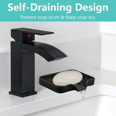 2 шт. Силіконові мильниці з отвором для стоку, для душу, ванни, умивальника, у ванну кімнату та кухню (білий, чорний)