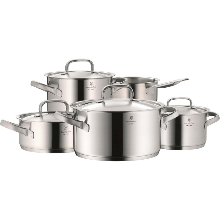 Каструля WMF Gourmet Plus 16 см з нержавіючої сталі Cromargan з кришкою, 1.4 л, для індукційних плит, з внутрішньою шкалою