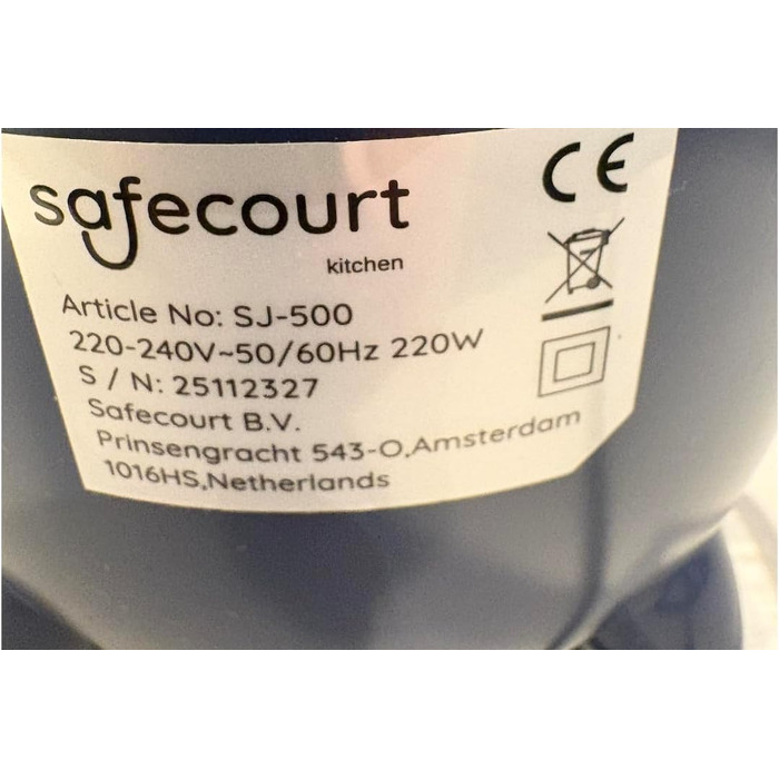 Електрична повільна соковижималка Safecourt SJ500-PK-FBM для овочів та фруктів, 1300 Вт, 2 режими роботи, чаша 1.5 л, без BPA