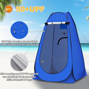 CLIPOP Portable Pop-Up Privacy Tent - Outdoor Shower & Changing Tent with UV Protection - Beach, Camping, Fishing