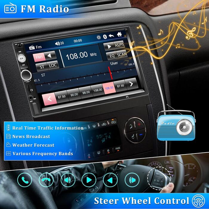 Автомагнітола CAMECHO 2 DIN 7