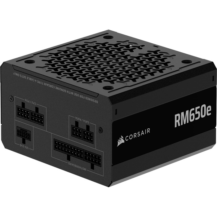 Блок живлення Corsair RM650e (2025) 650W, повністю модульний, ATX 3.1, PCIe 5.1, 12V-2x6, Cybenetics Gold, низький рівень шуму, чорний